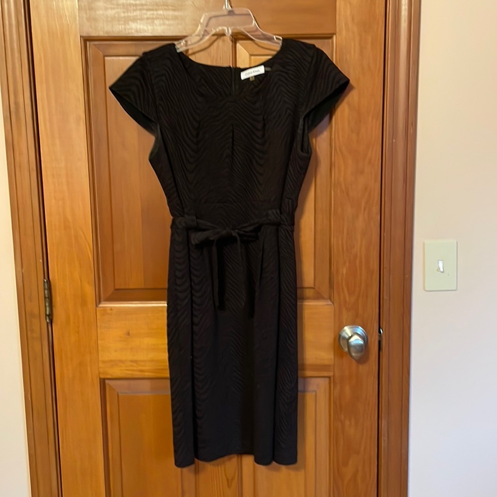 Calvin Klein Black/brown Leopard Knit Dress
